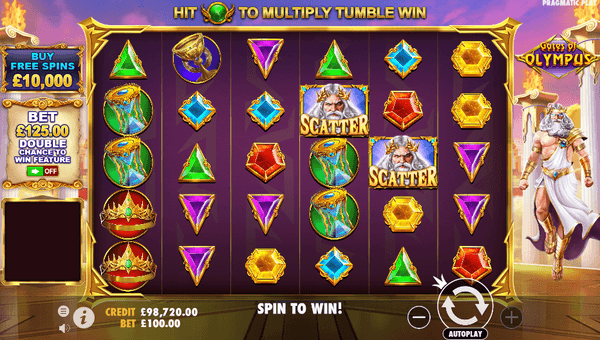 Berechtigte Slots - Gates of Olympus von Pragmatic Play